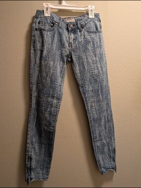 Free People Acid-Wash Light Blue Skinny Jeans